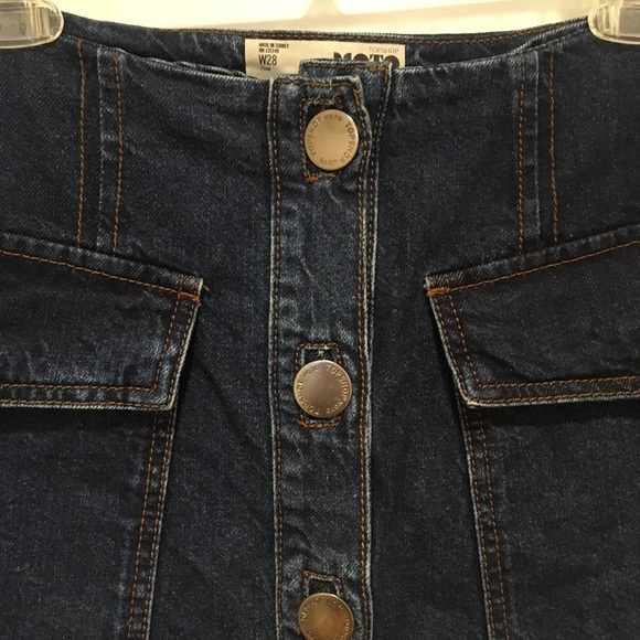 ⭐️ Topshop Moto Button Front Cargo Denim Mini Skirt 6 - Picture 4 of 7